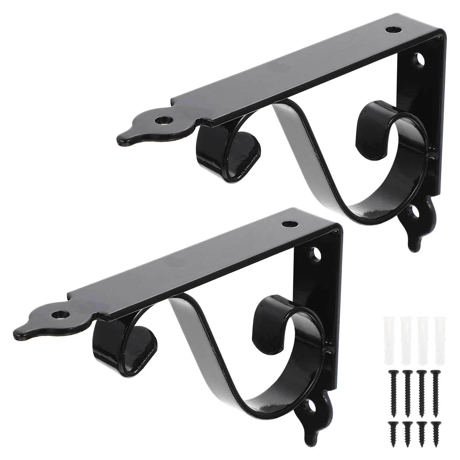 

2Sets Heavy Duty Shelf Brackets Iron Angle Wall Mounted Fixed Triangle Supports for Shelves Living Room Kitchen Bathroom