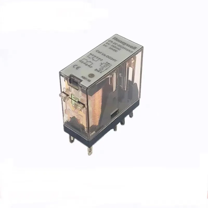 10Pcs CR-2C DC24V(X)AC230V(XJ) Intermediate Relay with Lamp PCR-2C-T Base for Electrical Engineering