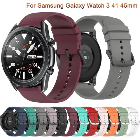 20mm 22mm silikonarmband för Samsung Active 2 40mm/44mm rem Galaxy Watch 3 41/45mm Gear S3 46mm armband Huawei Watch GT2 rem 10 best sales armband Samsung Galaxy Watch 3 45mm - №4