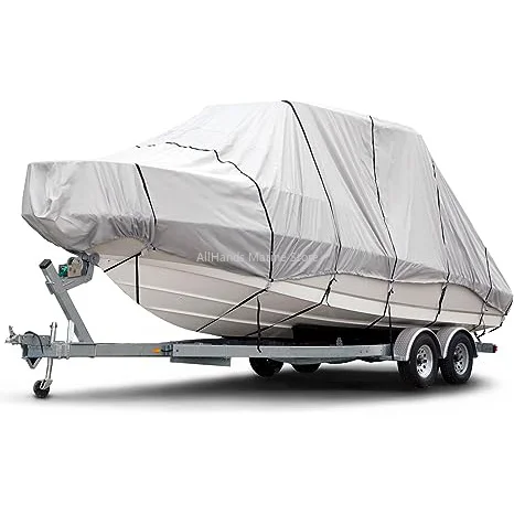 Heavy Duty 600D Marine Grade Polyester Hail Proof Winter T-Top Boat Covers Waterproof UV Resistant Boat Cover