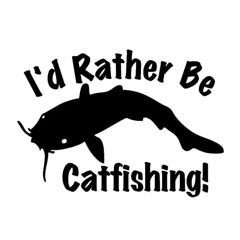 

I Would Rather Cat Fishing Sticker High Quality Car Window Decoration Personality Pvc Waterproof Decal Black/white, 14cm*10cm