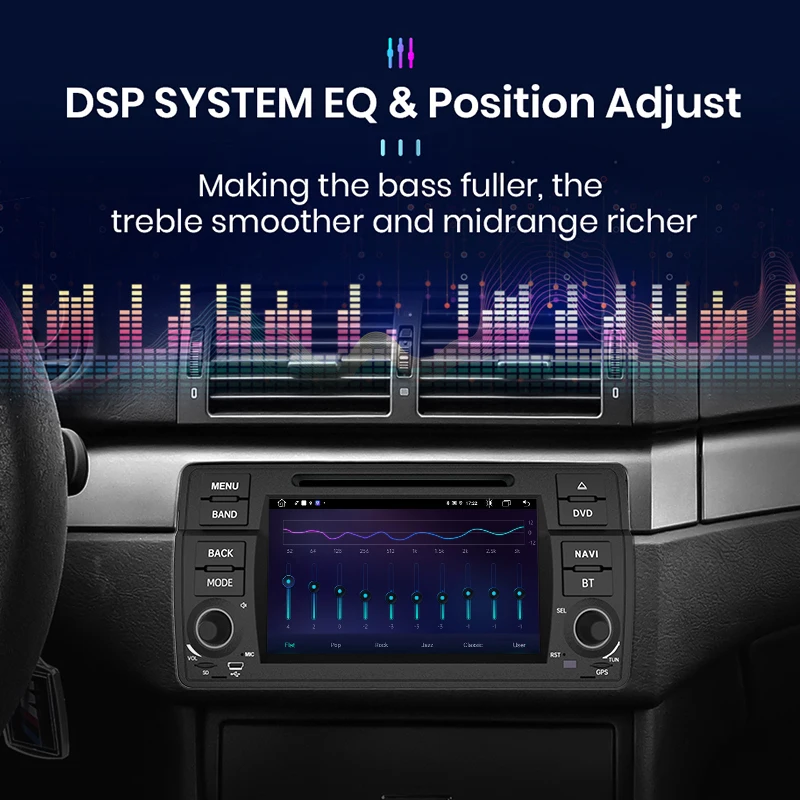 Radio de coche Junsun de 7 pulgadas con Android para BMW E46 M3 318 320 325 330 335, multimedia inalámbrico, CarPlay, Android Auto, estéreo, WiFi, GPS, Navi, SWC, 4G-LTE, Bluetooth, pantalla táctil multimedia, unidad principal. 7