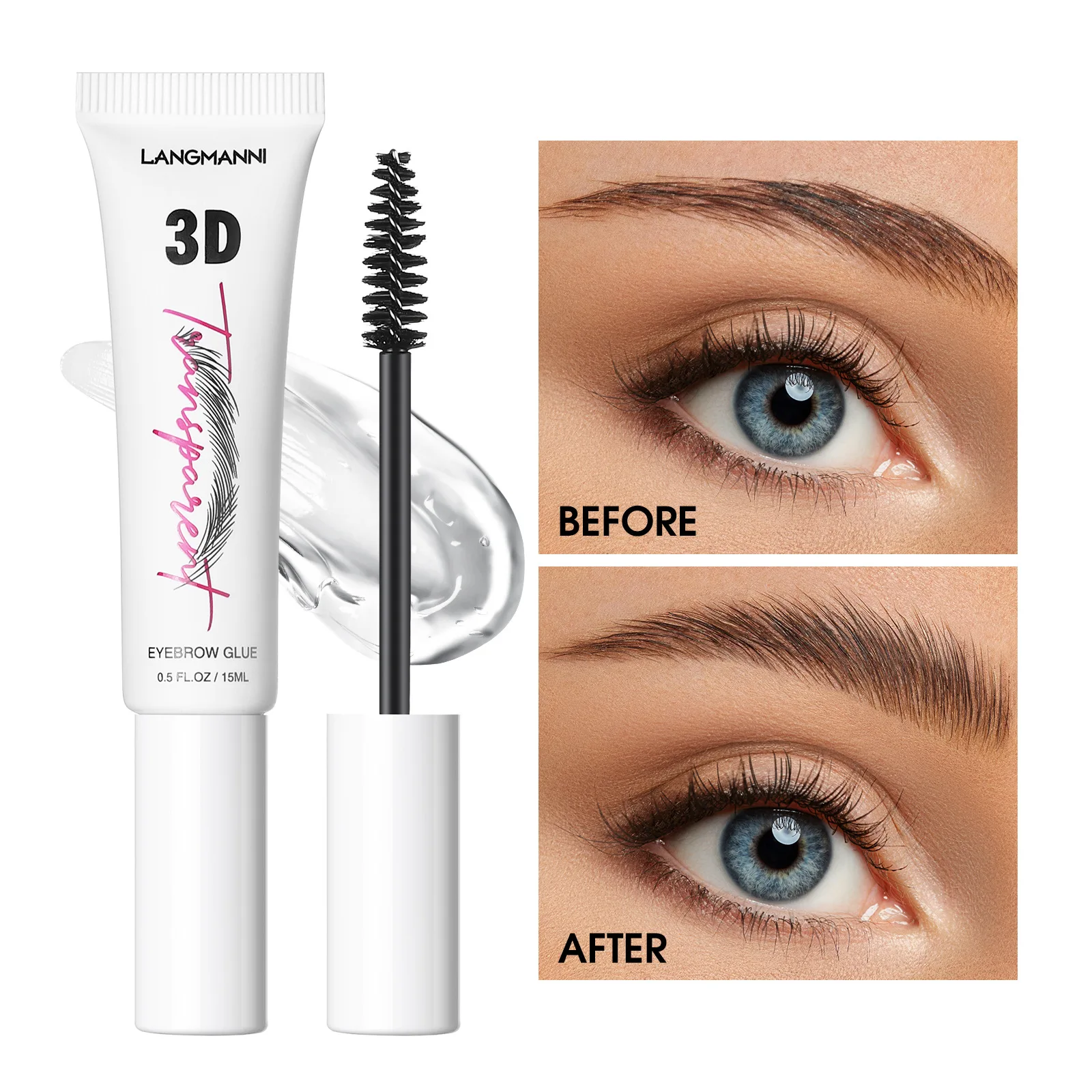 3D Glue Waterproof Eyebrow Style Gel Professional Makeup The Brow Glue Extreme Hold Eyebrow Gel Brow Fixer Eyebrow gel