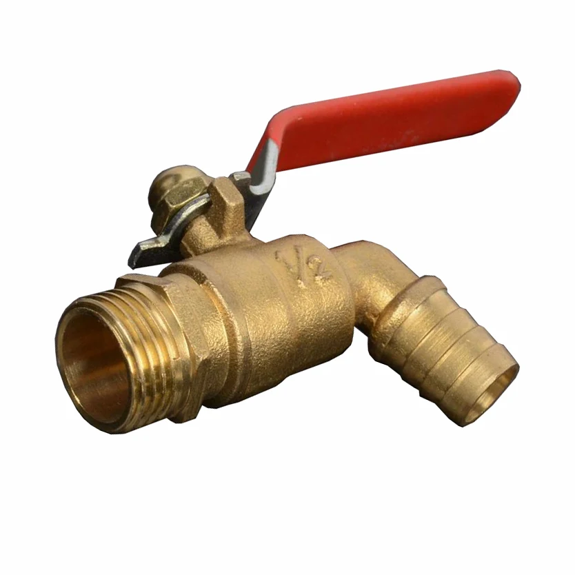 

1/2" 3/4 " 1" Hot Water Brass Faucet Valve Boiler Faucet Elbow Tap Ball Valve With Handle