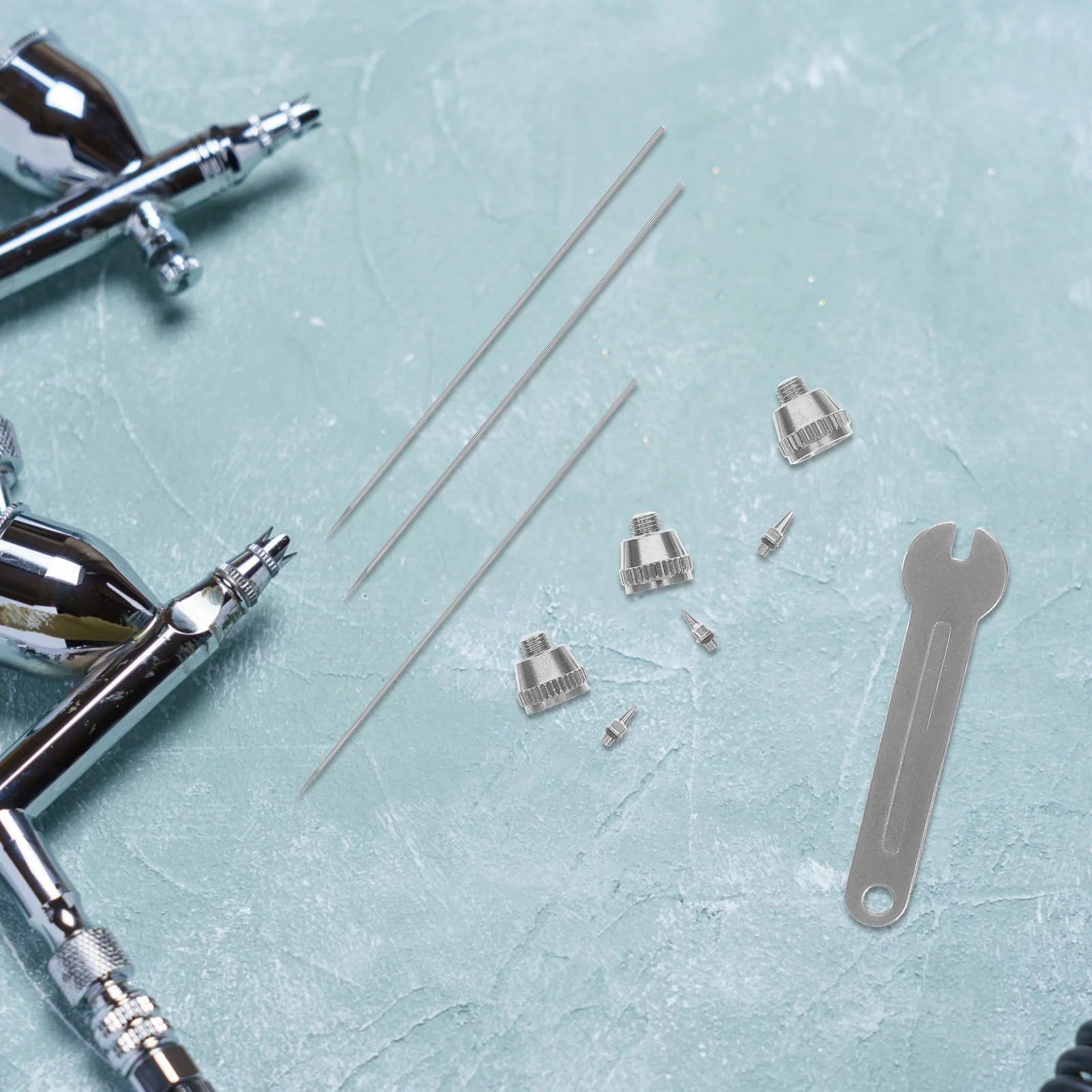 

Airbrush Nozzle Needle Cap Needles Replacement Parts Repair Sprayer Accessories Copper Stainless Steel Professional Hobbyists