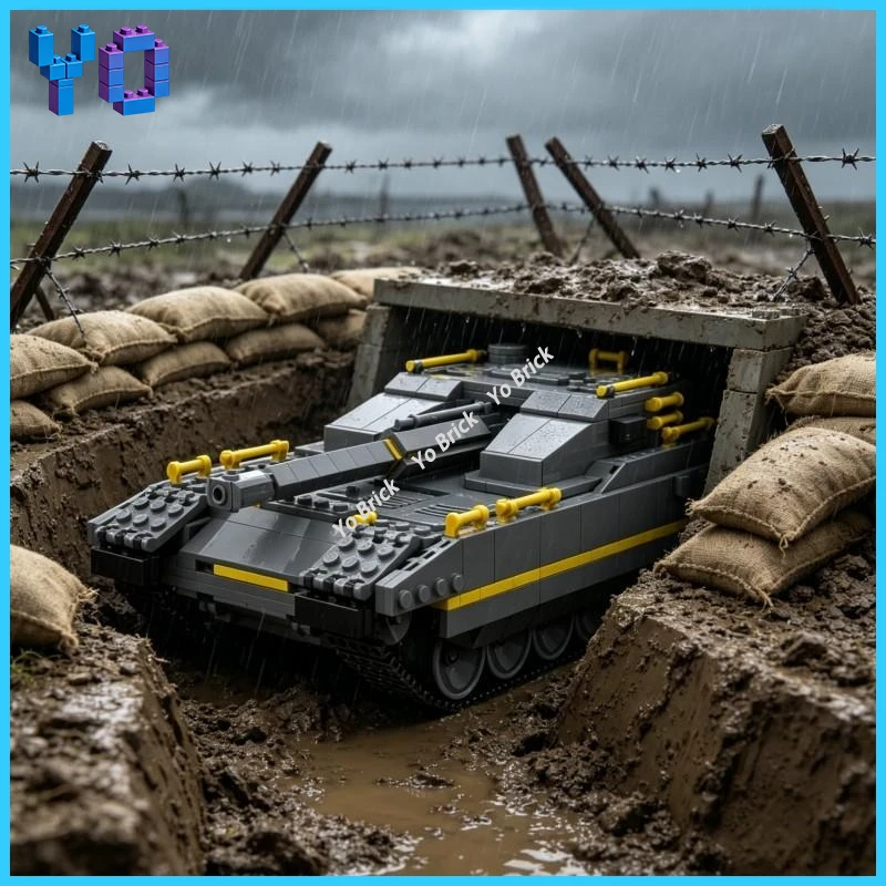 

Bastion Armored Tank MOC Building Blocks Military Battle Vehicle Bricks DIY Assembly Desktop Decoration Toy