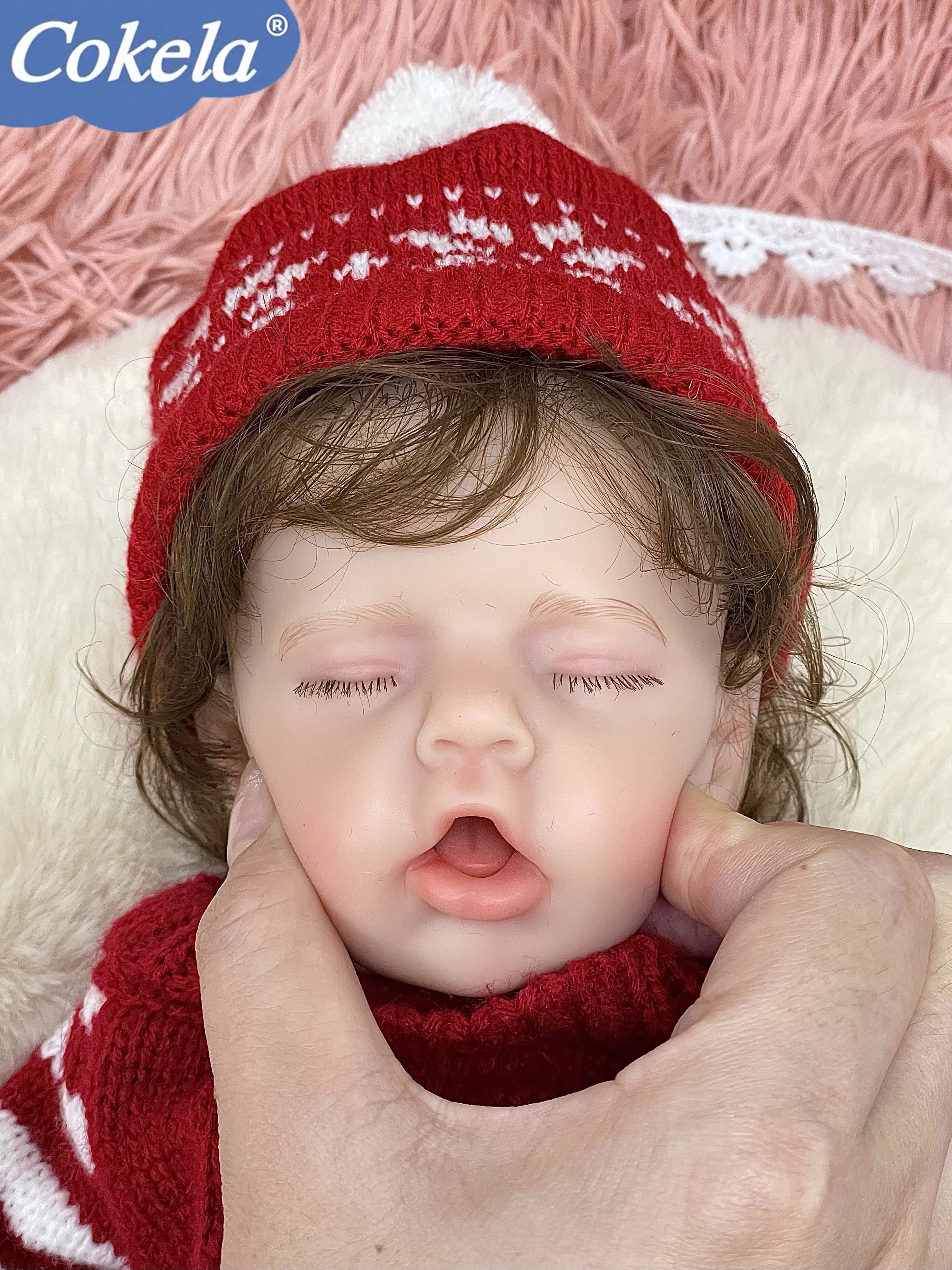 Cokela 30 cm realistische babypop Real Soft Touch schattig pasgeboren handgeworteld haar siliconen reborn baby speelgoed cadeau