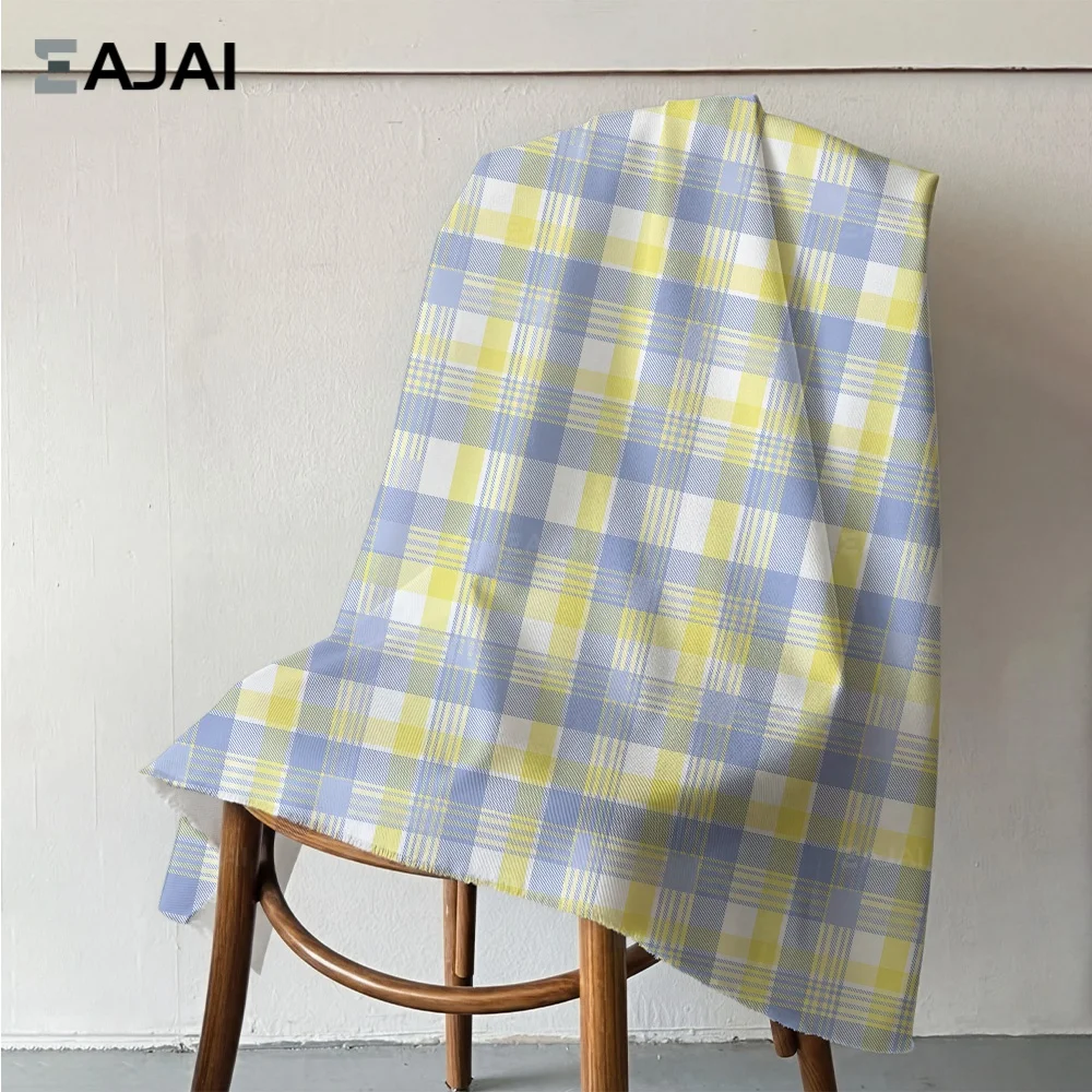 

Cotton Plaid Fabric Multicolor Pure Cotton Sewing Fabric for DIY Clothing Dress Shirt Soft Breathable Material