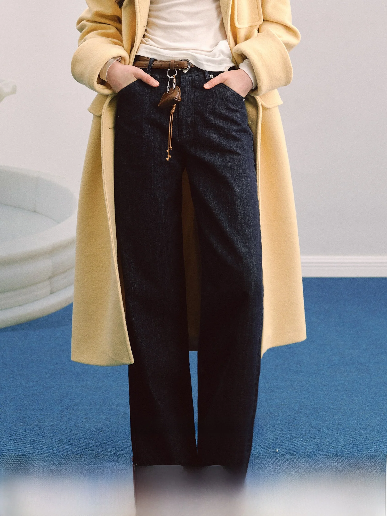 

Женские джинсы LaluneDuCiel свободного кроя, винтажные, оригинальные, из денима, зимние, повседневные, хлопковые, прямые, на молнии, однотонные