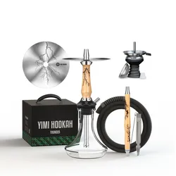 Yimi Hookah Complete Hookah Set Thunder 2 Purge Options Shisha Set Hookah Bowl Silicone Hose Charcoal Holder