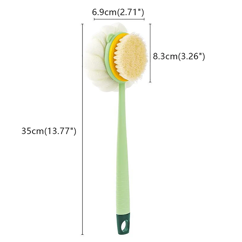 Double-sided Sponge Bath Brush Long Handle Soft Hair Back Body Shower Brushes Exfoliator Skin Massager Cleaning Brush