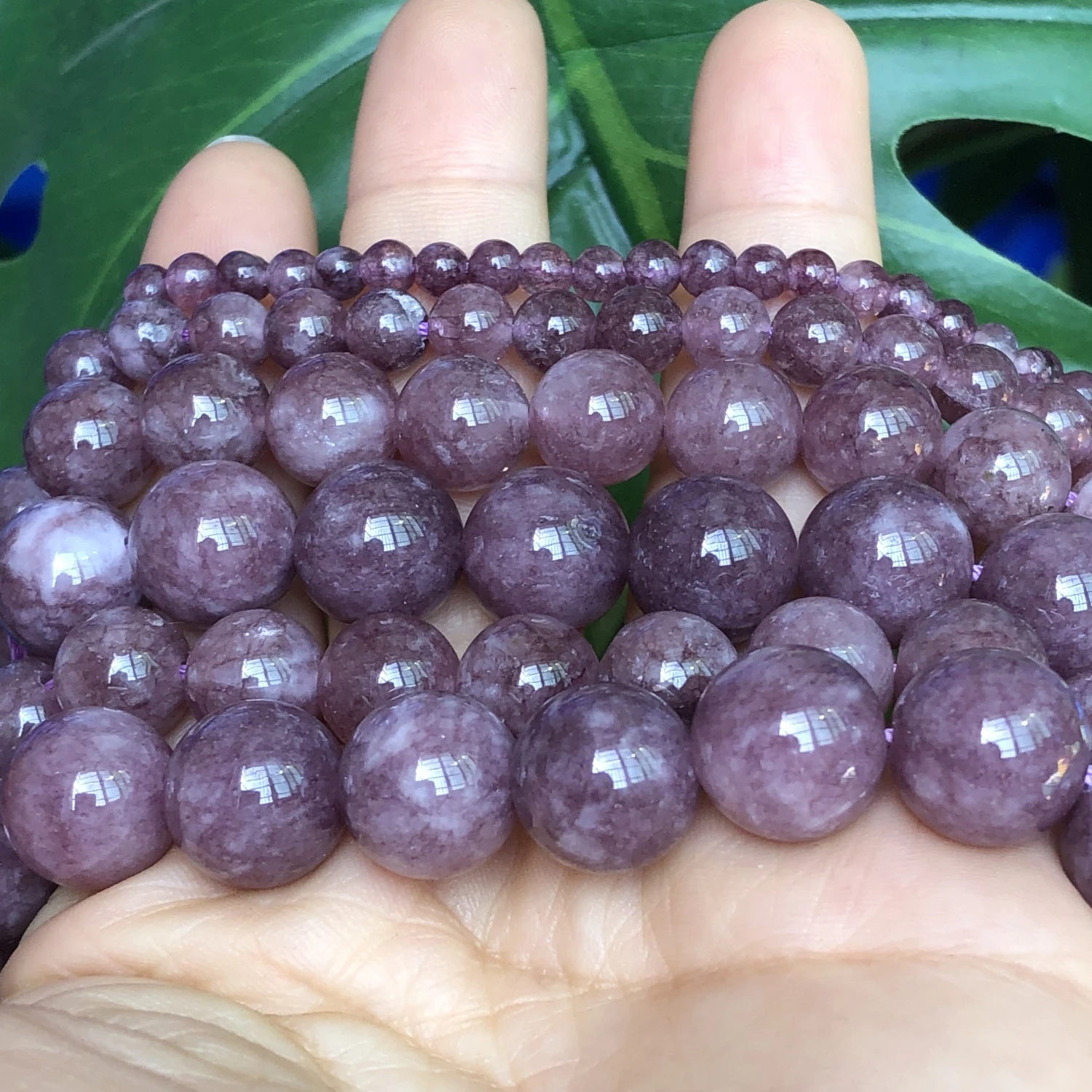 Natural Stone Purple Lepidolite Beads 4/6/8/10/12mm Round Loose Spacer Beads For Jewelry Making DIY Handmade Bracelet Necklace