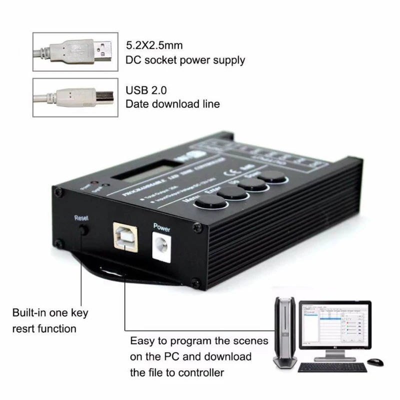 LED Time Controller TC420 TC421 TC420SJ TC421SJ NL502 12-24V 20A 5Channels WiFi Touch Screen Programmable LED Strip Timer Dimmer