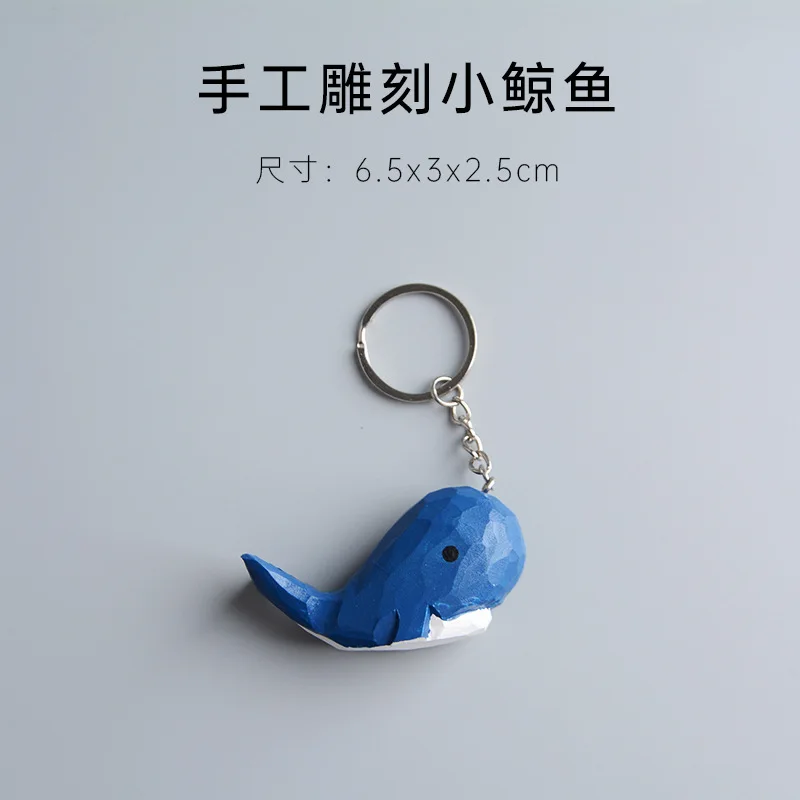 orca keychain Handmade Animal Whale Killer Whale Keychain Wooden Cartoon Craft Key Ring Backpack Pendant Phone Charm Couple Gift