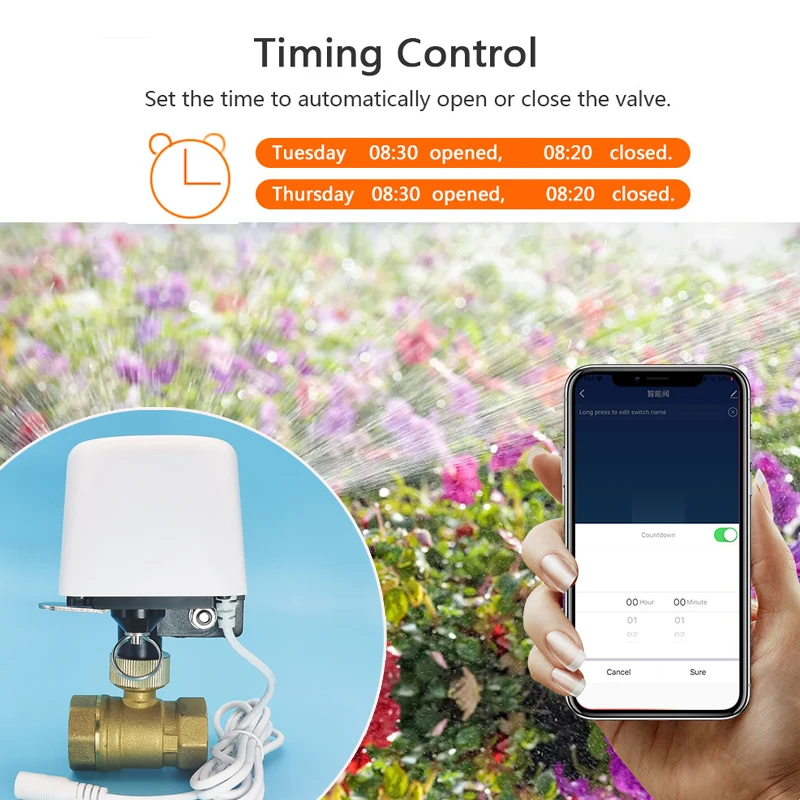 Tuya Wifi Zigbee Water Valve Garden Automatic Water Shut Off Timer Irrigation Controller DN15 DN20 DN25 Pipe Alexa Google Home