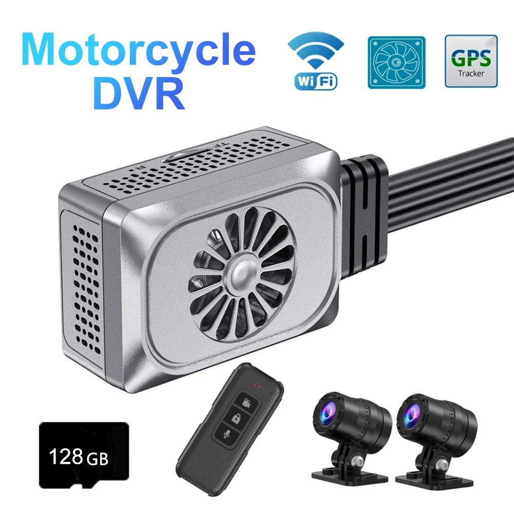 

UHD 2K Motorcycle Camera Recorder WiFi Dual 1440P Motorcycle DVR Dash Cam GPS Tracking Video Recorder With 24H Parking Monitor