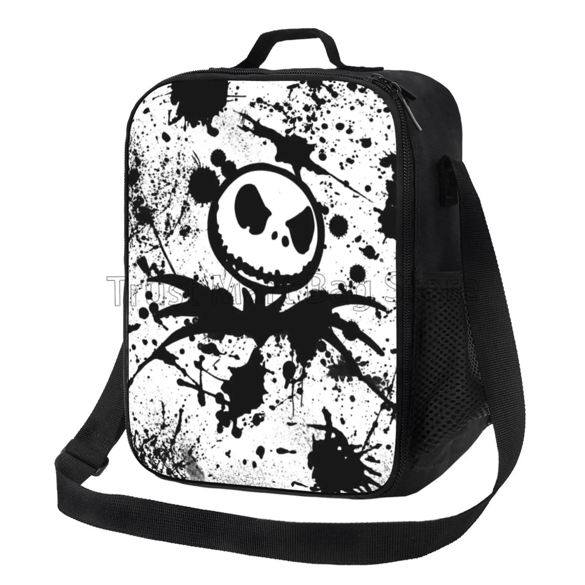 Horror Halloween Christmas Insulated Lunch Bag Portable Thermal Lunch Containers Reusable Cooler Tote Bag for Work Picnic Travel