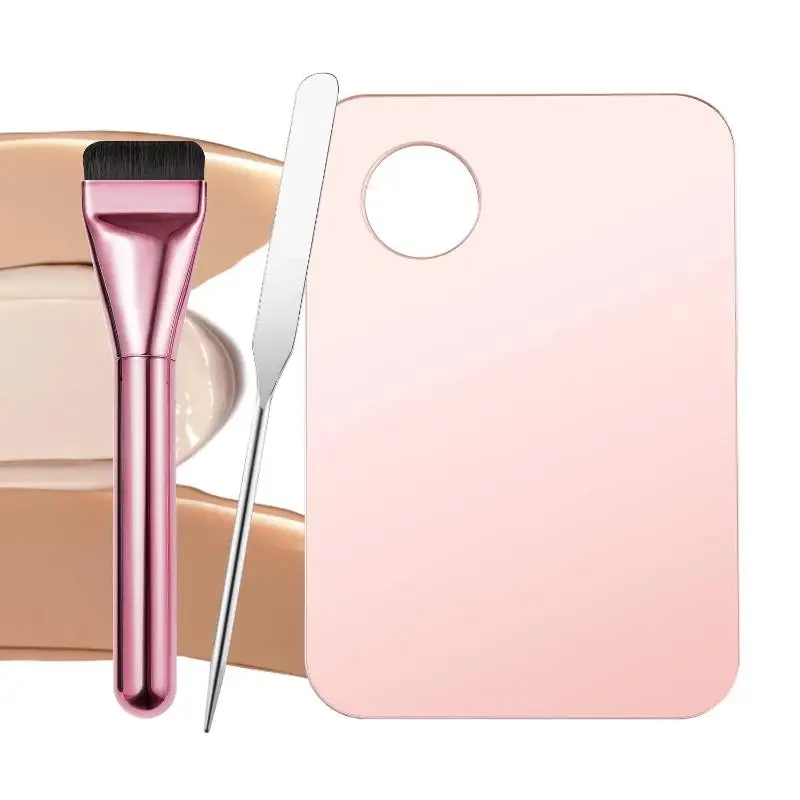 Tavolozza per trucco acrilico con strumento spatola Pennello per fondotinta Strumento per trucco artistico per miscelare il trucco dell'ombretto per manicure per fondotinta