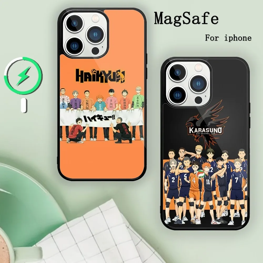 Anime H-Haikyu Cool Phone Case For Magnetic Attraction iPhone 11 12 13 14 15 Mini Pro XS Max X S Plus XR Shell