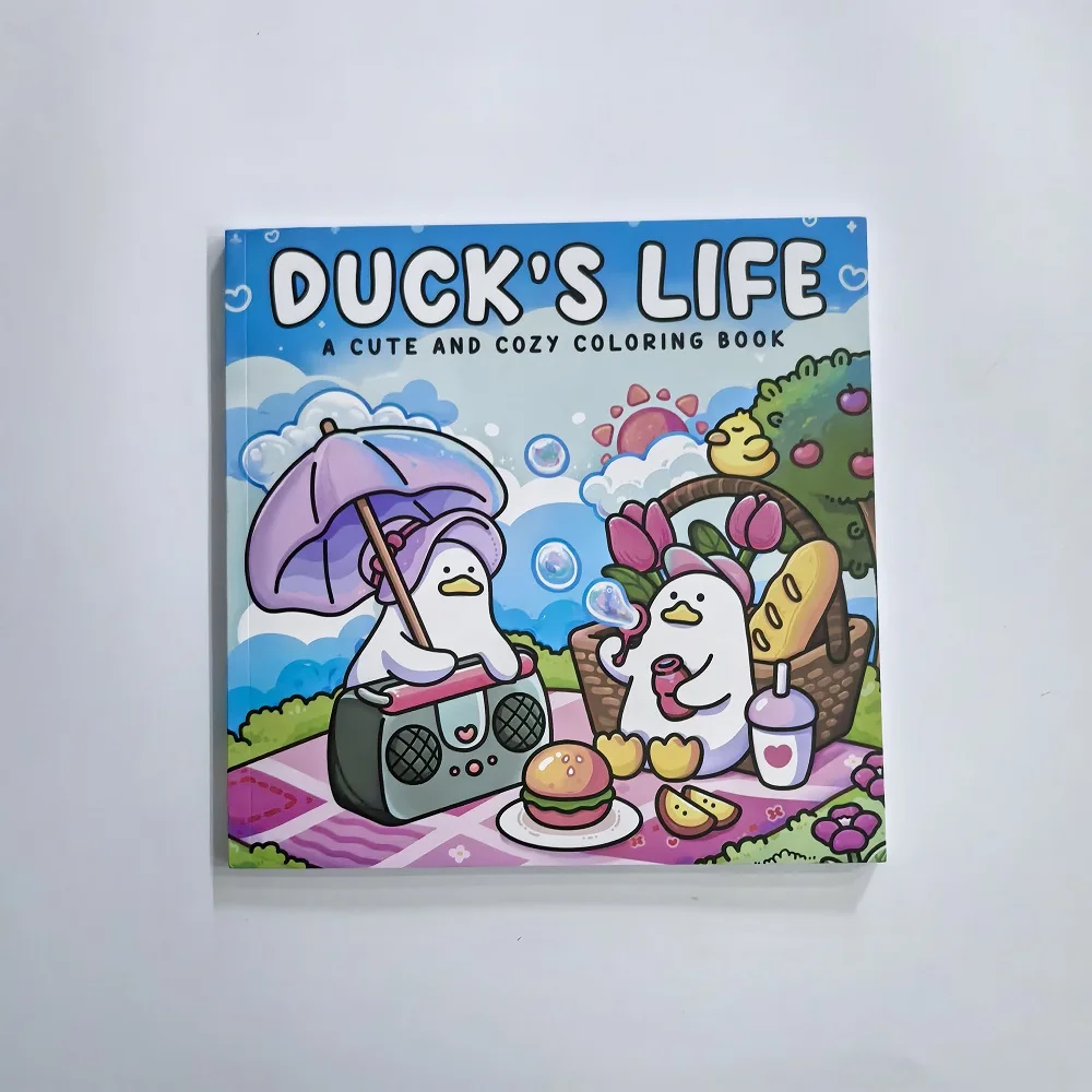 Duck's Life Cute Cozy Adult Coloring Book Lovely Duck Themed Drawing Stress Relax Leisure Birthday Party Gift