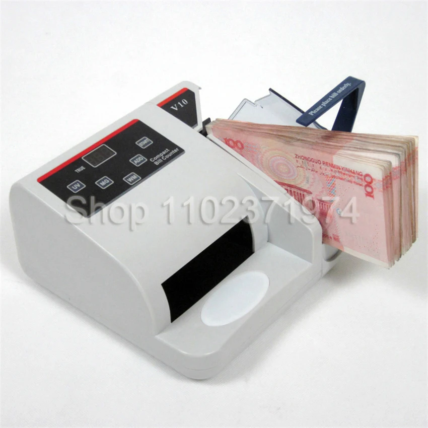 V10 Portable Money Counter Multi-Currency Cash Banknote Money Bill Counter Counting Machine Financial Equipment EU/US Plug