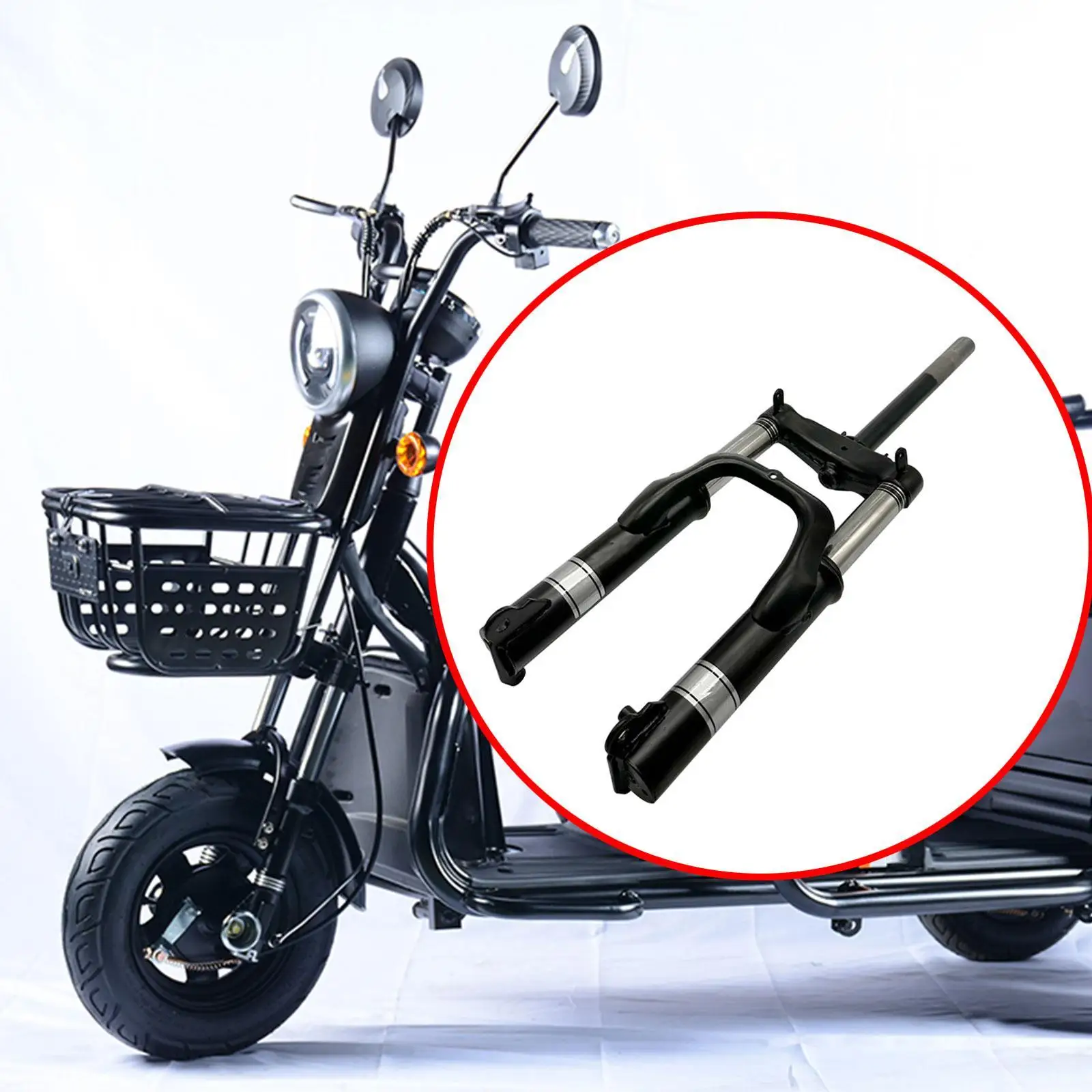 Cast Iron Tricycle Front Fork Shock Absorber High Reliability Suspension Fork for 3.0-8 Tire Sturdy Replacement Part