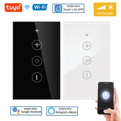 Tuya-vida inteligente LED interruptor dimmer, Wi-Fi, luzes domésticas remotas, escurecimento interruptores de toque, controle de voz, Alexa, Google Home