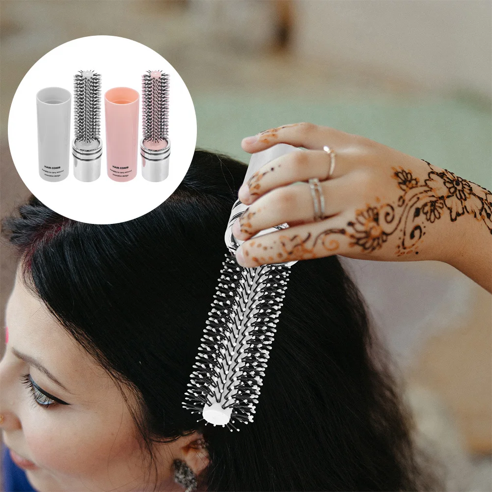 

2Pcs Roll Hairbrush Portable Small Round Curling Blow Drying Brush Lightweight Styling Hair Brush Roll Hairbrush
