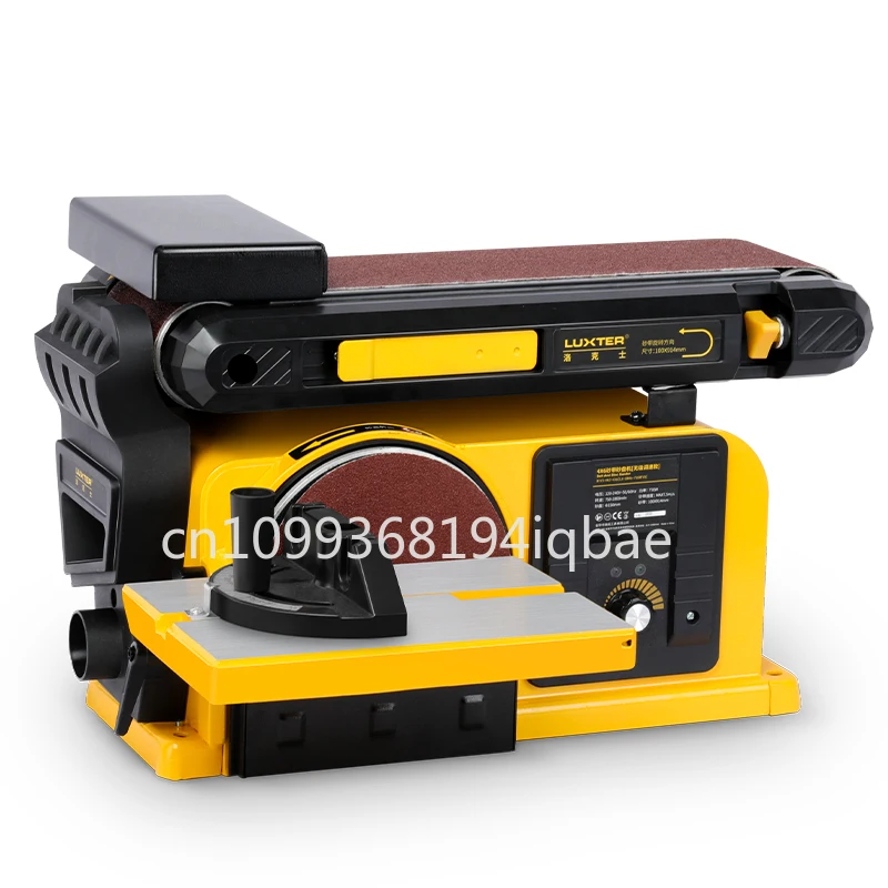 Belt Sander Disc 4X6 Inch Disc Bench Sanding Adjustable Table Abrasive Belt Sanding Combination for Word Working 550W/650W/750W