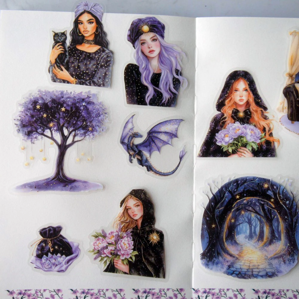 18pcs Magic Story Starry Sky Diviner Style PVC Sticker Scrapbooking DIY Gift Label Decoration Tag
