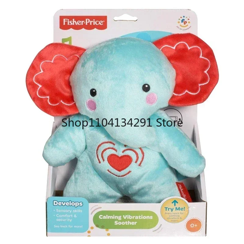 Original Fisher-Price calmante vibraciones chupete abrazar elefante habilidades sensoriales comodidad y seguridad juguetes de peluche electrónicos
