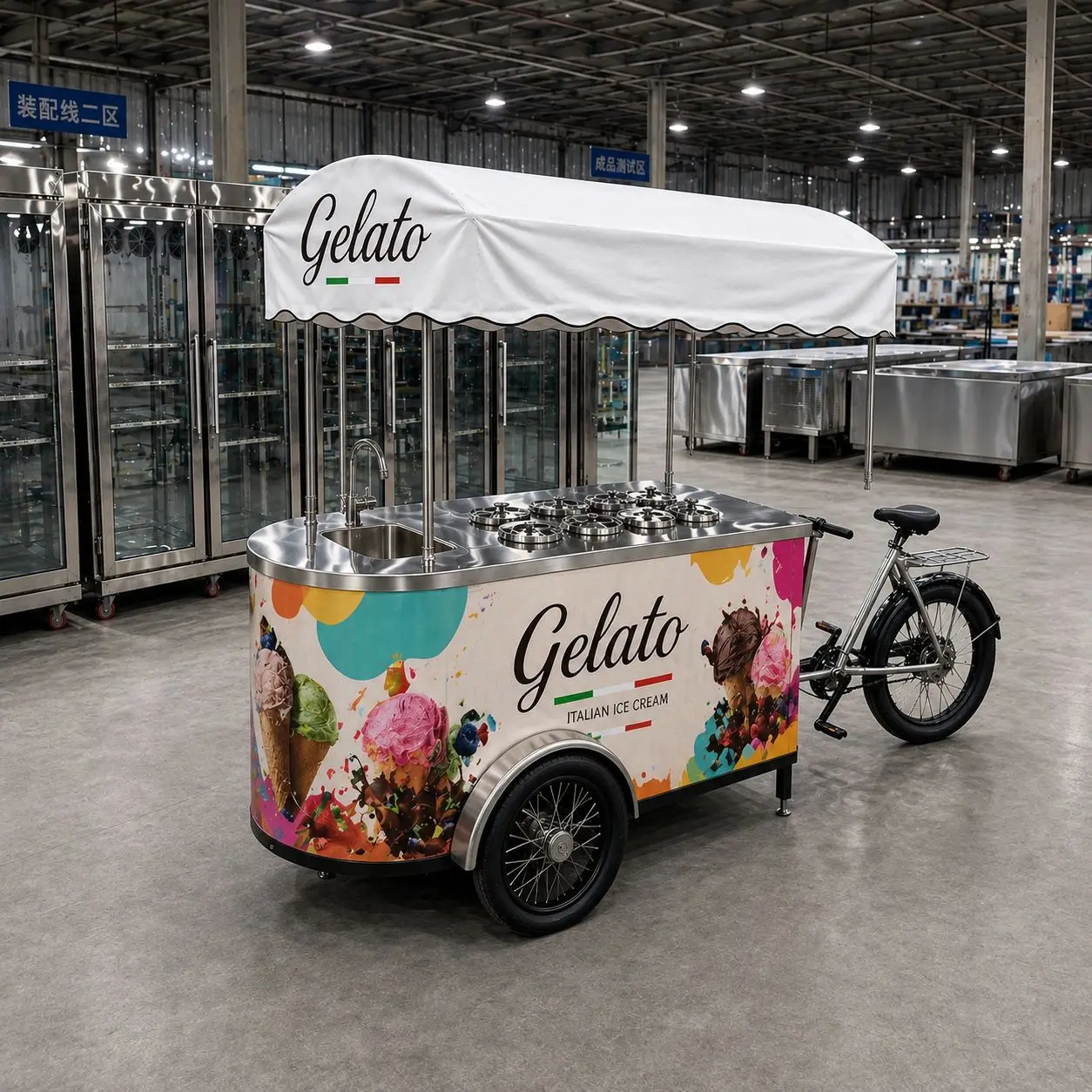 Outdoor Mobile Ice Cream Food Truck Wrought Iron Food Truck Snack Truck Shopping Mall Display Mobile Promotional Truck