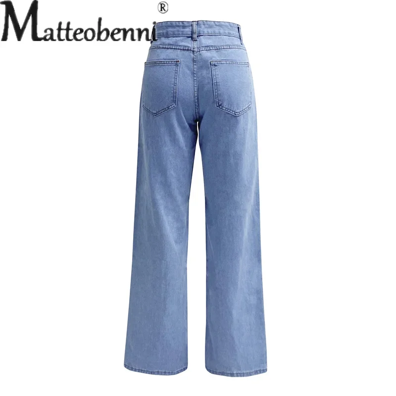 Mode einfarbig bequem lässig gerade Jeans Damen Pendler vielseitige Jeans hose Damen hohe Taille Stretch hose