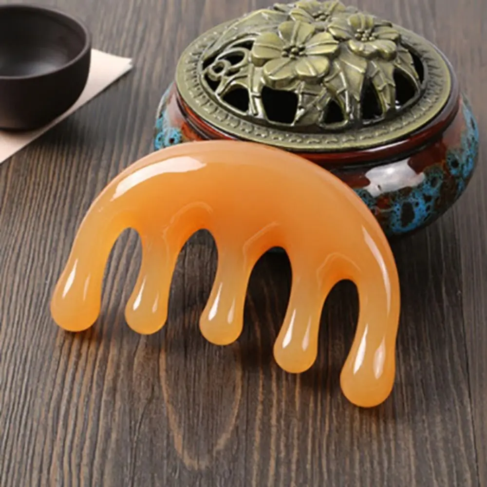 

New Plastic Massage Comb Yellow Anti-Static Body Meridian Massage Blood Circulation Hair Comb