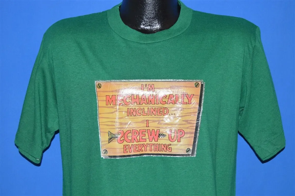 80s I m Mechanically Inclined Iron On T Shirt Large