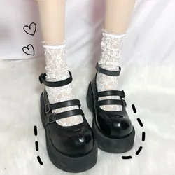 Style JK Floral Harajuku Socks Breathable Soft Mesh Fishnet Socks Transparent Lace Pile Socks Women's
