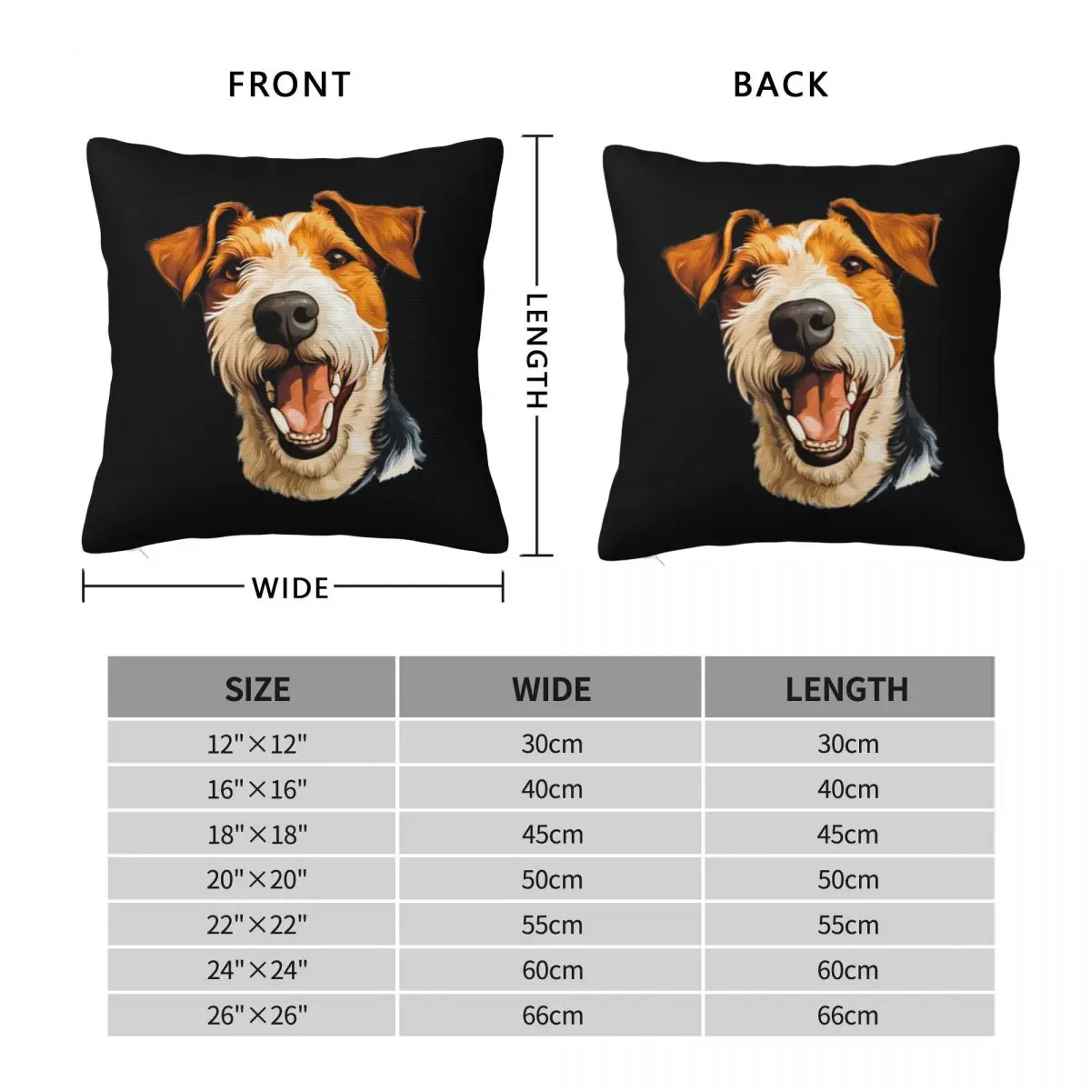 Wire Fox Terrier Dog Pillow Cover Pet Fashion Pillow Case Polyester Graphic Cushion Cover Pillowcases For Sofa Home Decorative