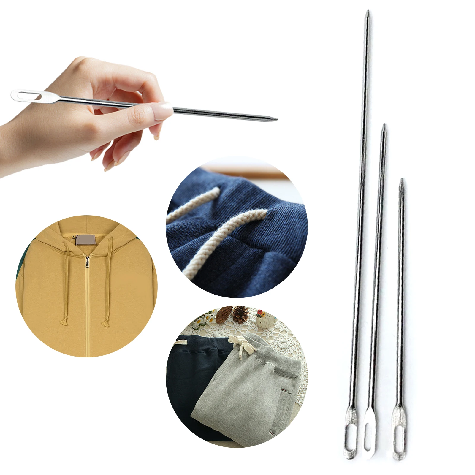 Large Eye Stitching Needles Sewing Needles Handmade Leather Needle Steel Yarn Knitting Needles Sewing Tool Set DIY Tool