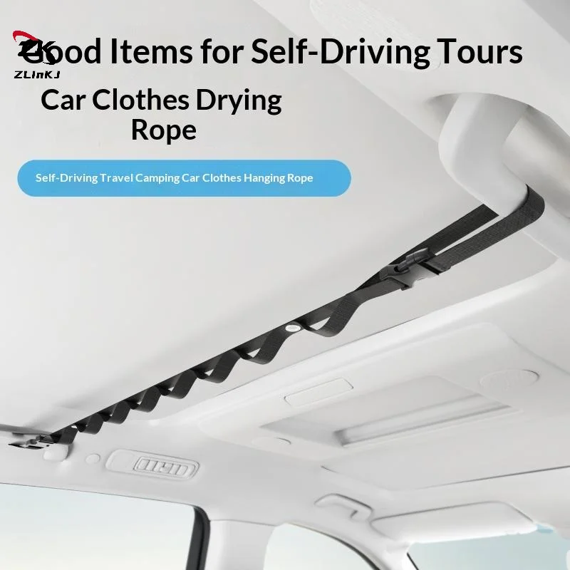 -Car Clothes Drying Rope Great For Travelers Multifunctional Hanging Hanger for Vehicle Rear Seats Camping Road Trip