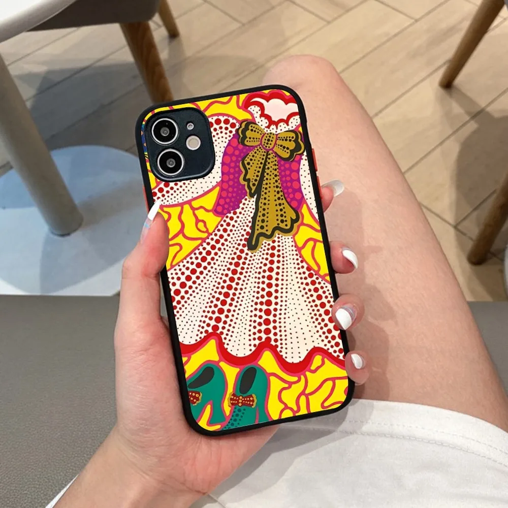 Yayoi Kusama Art Phone Case For iPhone 14 X XR XS 7 8 Plus 11 12 13 pro MAX 13mini Matte Shockproof Case