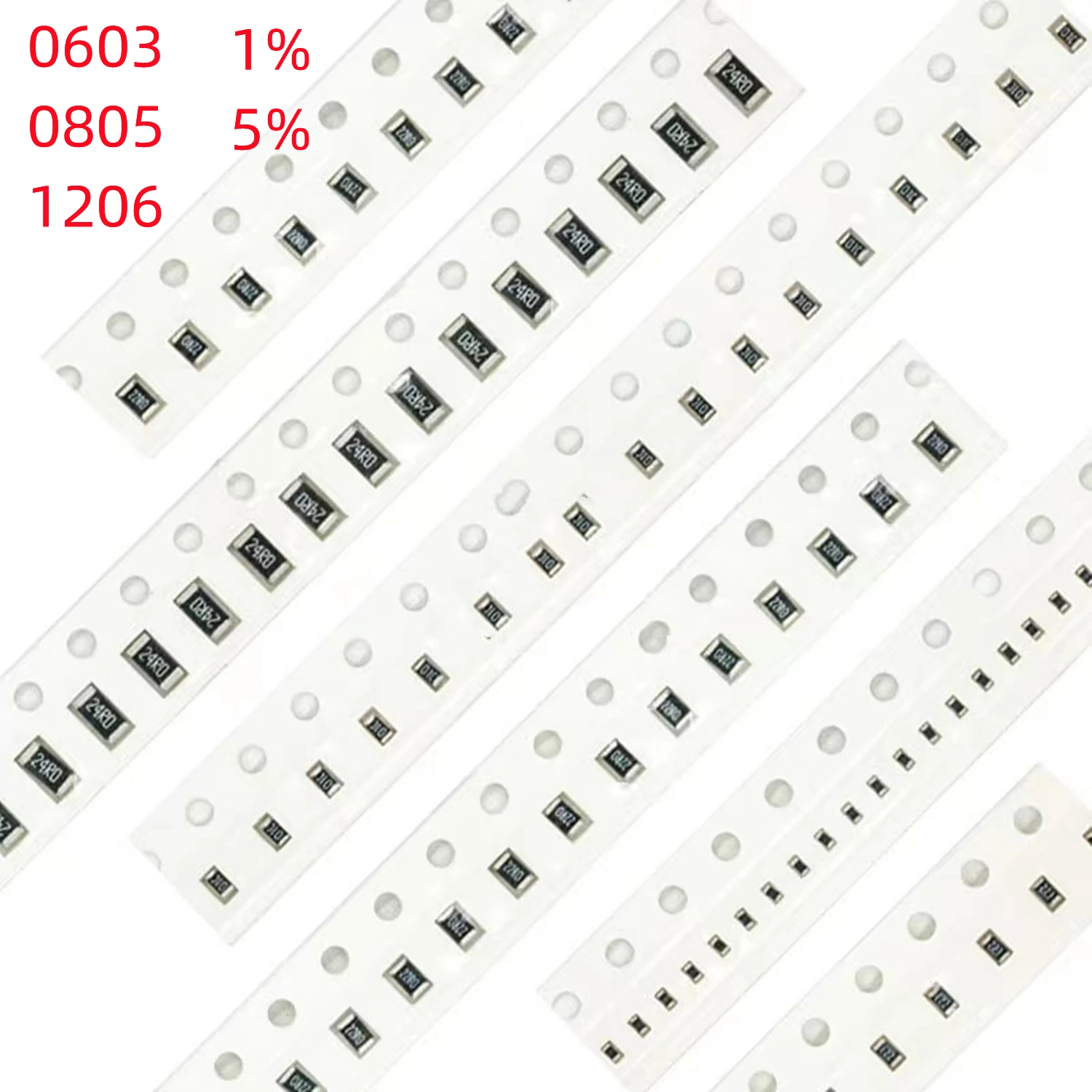 

B 5000 Pcs 1% 0603 0805 1206 SMD Resistor 0R~10M 1/4W 82 150 22 330 Ohm 200R 220R 240R 270R 300R 330R 360R 390R 430R 470R 510R