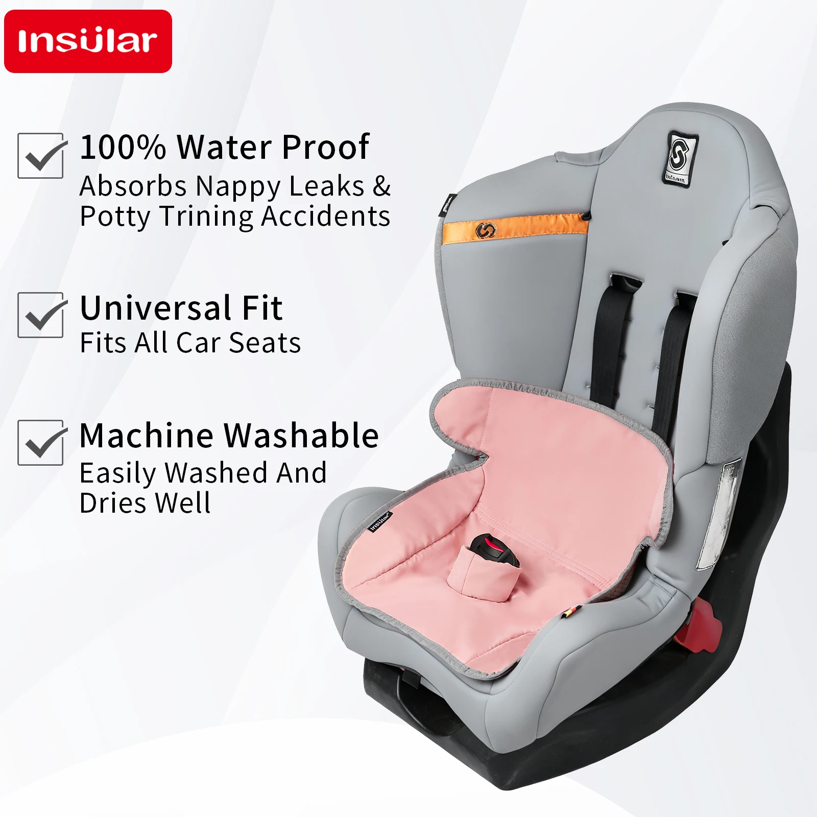 Baby Safety Seat Protective Mat 3Layer Waterproof Stroller Cushion Skin-friendly Child Car Seat Multi-functional Diaper Pad 1-3Y