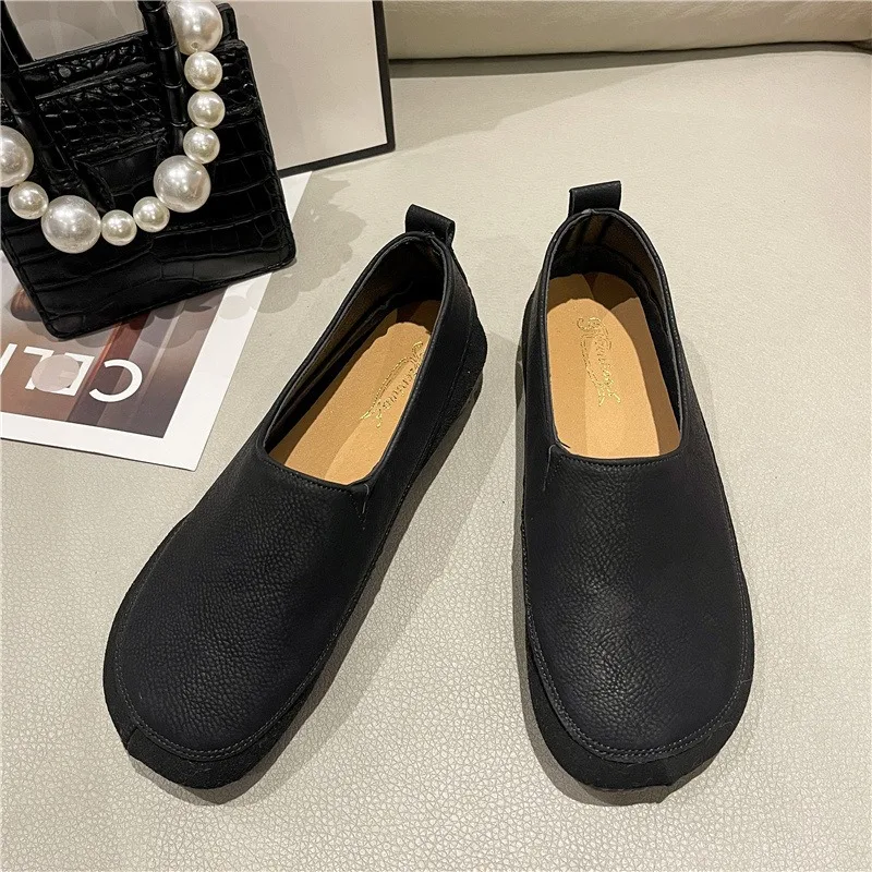 2024 Spring Autumn Round Toe Soft Pu Leather Flats Shoes Women Moccasins Shoes Comfort Patchwork Solid Slip on Casual Loafers