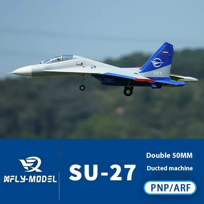 Xfly Xunfei Double 50mm Soviet Su27 Dual Engine Channel Heavy Duty Fighter Electric Model Aircraft Fixed Wing 4s Battery