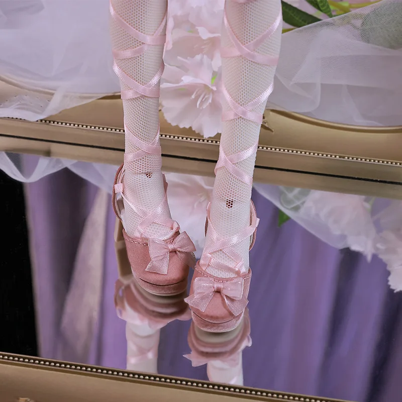 1/4 Bjd Dollfie Shoes Handmade 5.2cm * 2cm Princess Sandals Bow Straps Solid Color Sweet High Heels For Bai Wei BJD Doll shoes