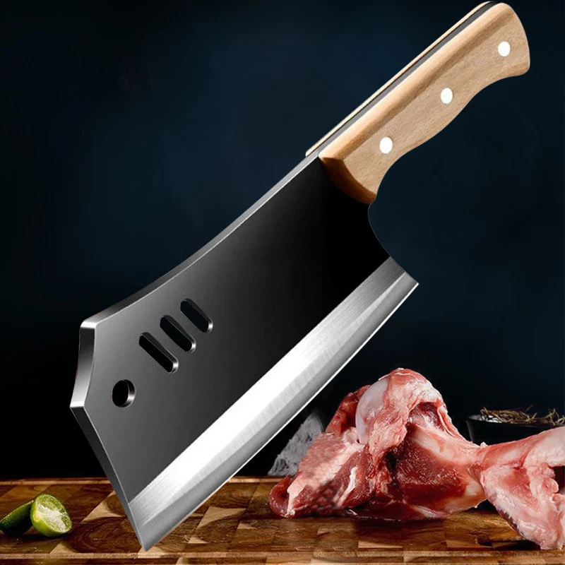 

High Carbon Steel Kitchen Knife Household Kitchen Slicing Knife Chef Special Bone Chopping Knife Sharp Meat Cleaver