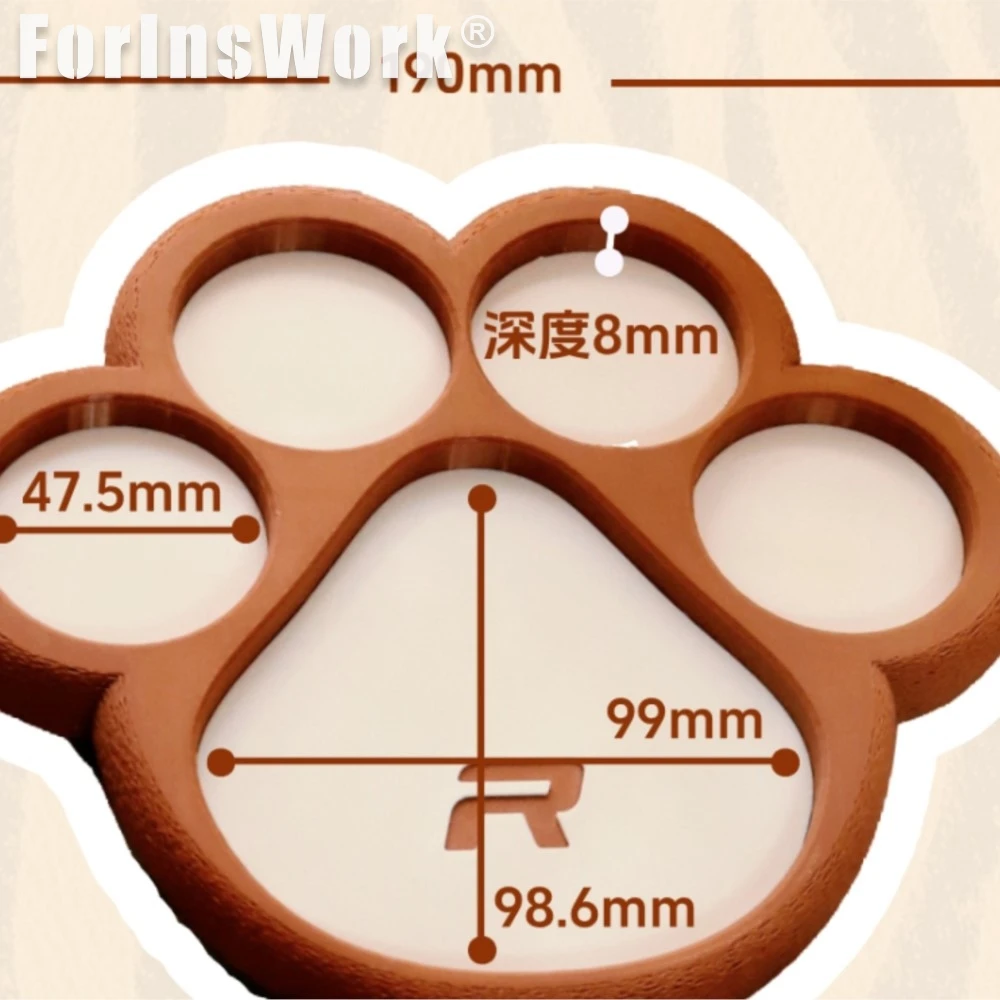صينية تخزين مخلب القطط اللطيفة مطبوعة ثلاثية الأبعاد - منظم EDC لملحقات مكتب البراغي الصغيرة منضدة العمل