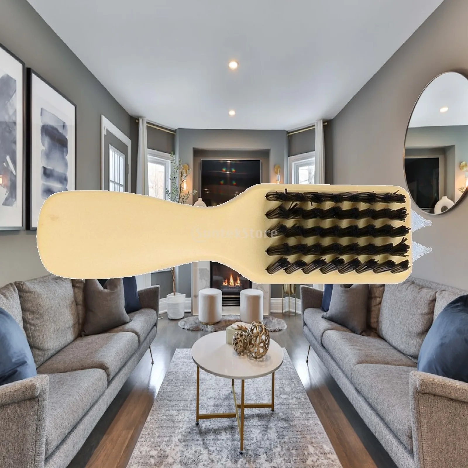 Efficient Shoe Brush for Footwear Care Featuring Dense Bristles and Metal Pick for Textured Surfaces