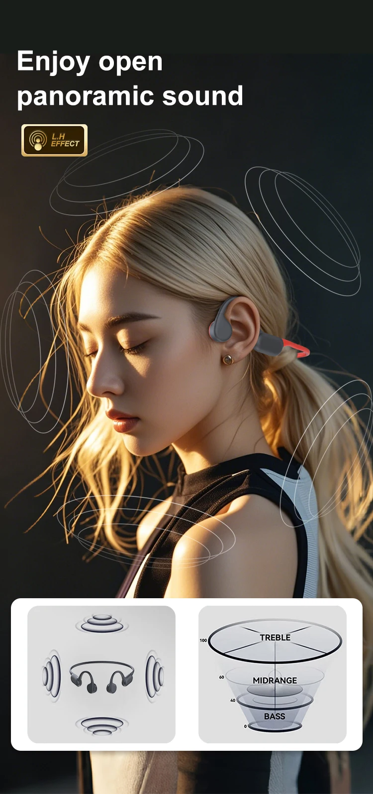 Bluetooth 5.4 Bone Conduction Earphones IPX8 Waterproof MP3 Player Hifi Ear-hook Wireless Headphone With Mic Headset For Swimmin