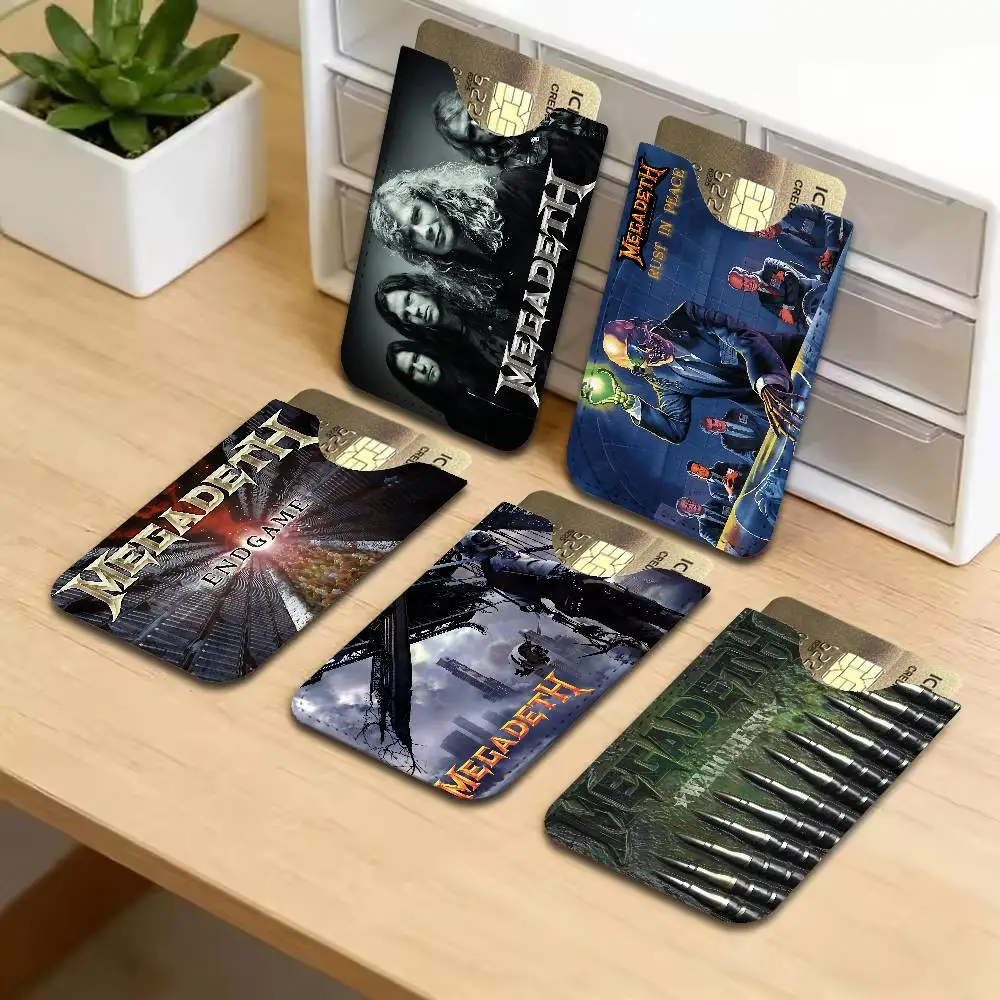 Heavy Metal Rock Band M-Megadeths Universal PU Leather Slim Card Wallet, ID Credit Card Organizer, Compact Holder for Outdoor